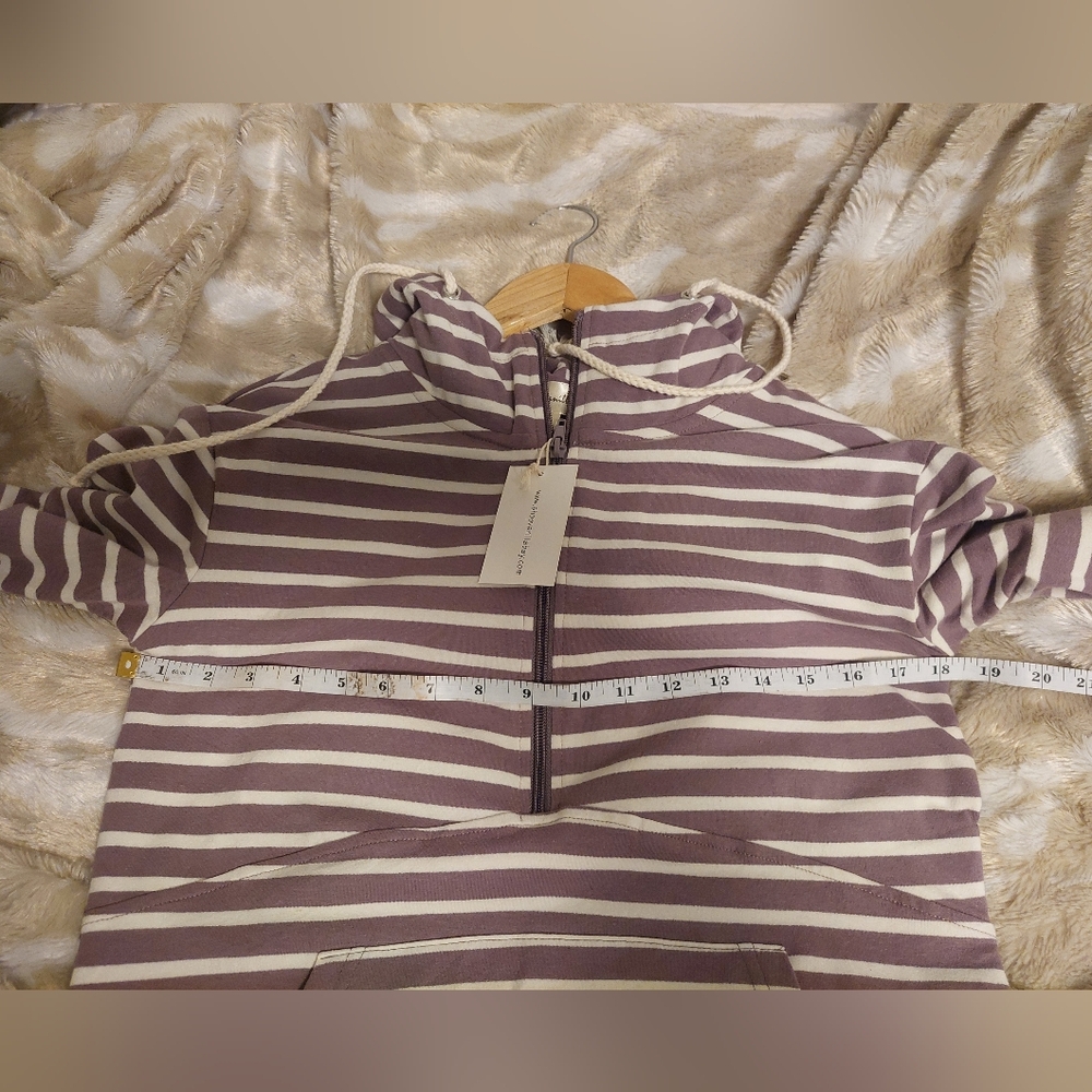 Vanilla Bay Brown and White Striped Hoodie - Picture 7 of 7